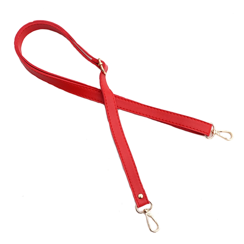 

066F 138cm Long Faux Leather Shoulder Bag Strap DIY Purse Handle Adjustable Crossbody Handbag Belt Replacement with Clasp, Black