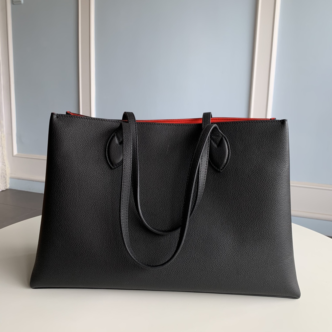 

High Quality Lockme Shopper Handbags Large Women Shopping Bags Fashion Lady Shoulder Bag Tote with Long Leather Straps Enough Room for A4 Files, Black