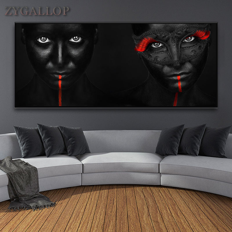 

Black Woman Canvas Art Painting Modern Wall Decor Posters and Prints Figure Portrait Print Wall Pictures for Living Room Cuadros