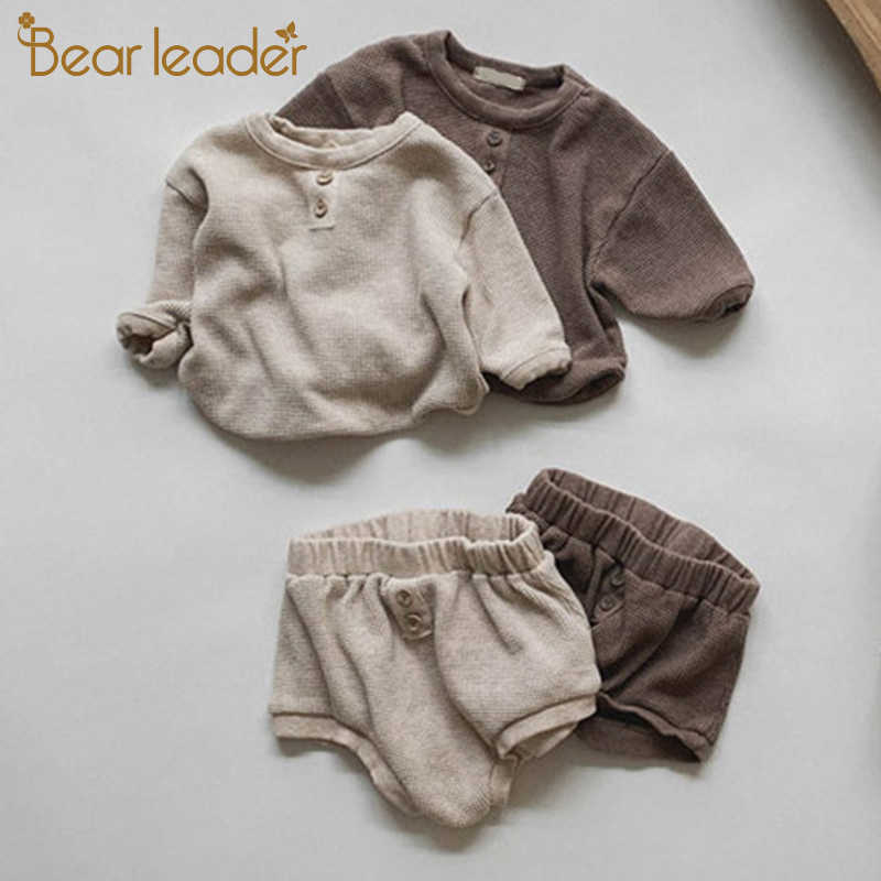

Bear Leader Infant Baby Solid Clothes Sets Fashion Toddler Baby Long Sleeve Tops and Shorts Outfit born Casual Suit 6-24M 210708, Ah4537 brown