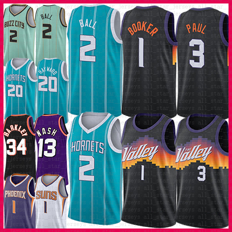 

Mens Youth LaMelo 2 Ball Devin 1 Booker Basketball Jersey Chris 3 Paul Steve 13 Nash Gordon 20 Hayward Charles 34 Barkley Phoenix Suns Charlotte Hornets, Please pay $20 if you need 1 patch