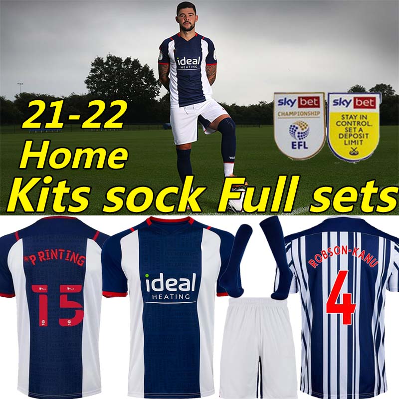 

21 22 West Soccer Jerseys LIVERMORE DIANG BRUNT Bromwich Albion football shirt 2021 2022 Home Robson-Kanu PHILLIPS Diang Men+Kids Kits sock Full sets uniforms, 20-21 away kit