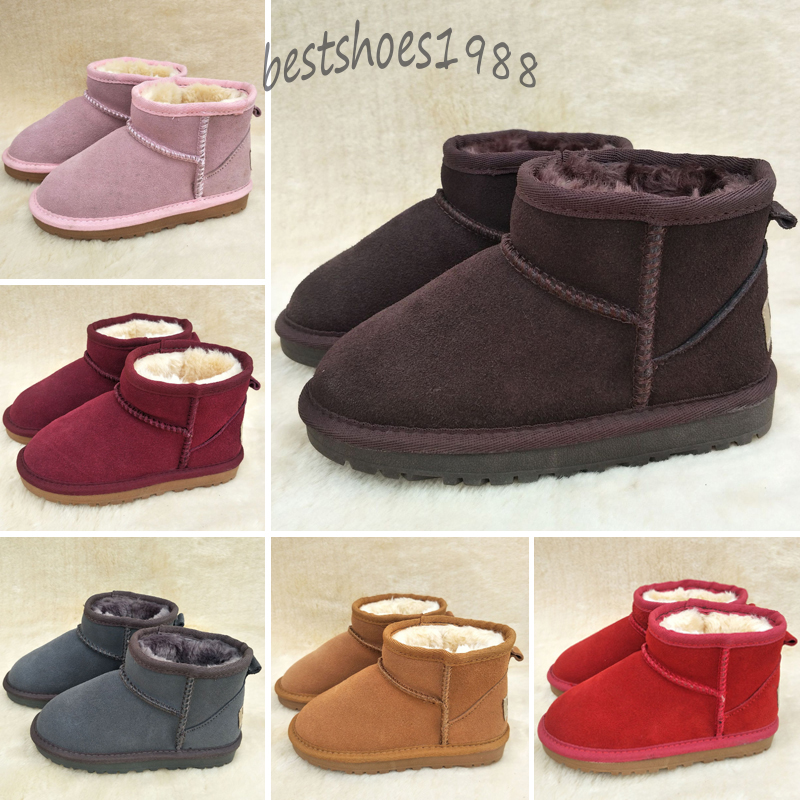 

Classic boots Winter waterproof childrens warm winter girls boys kids snow boots Australian children snow boots shoes, Color 1