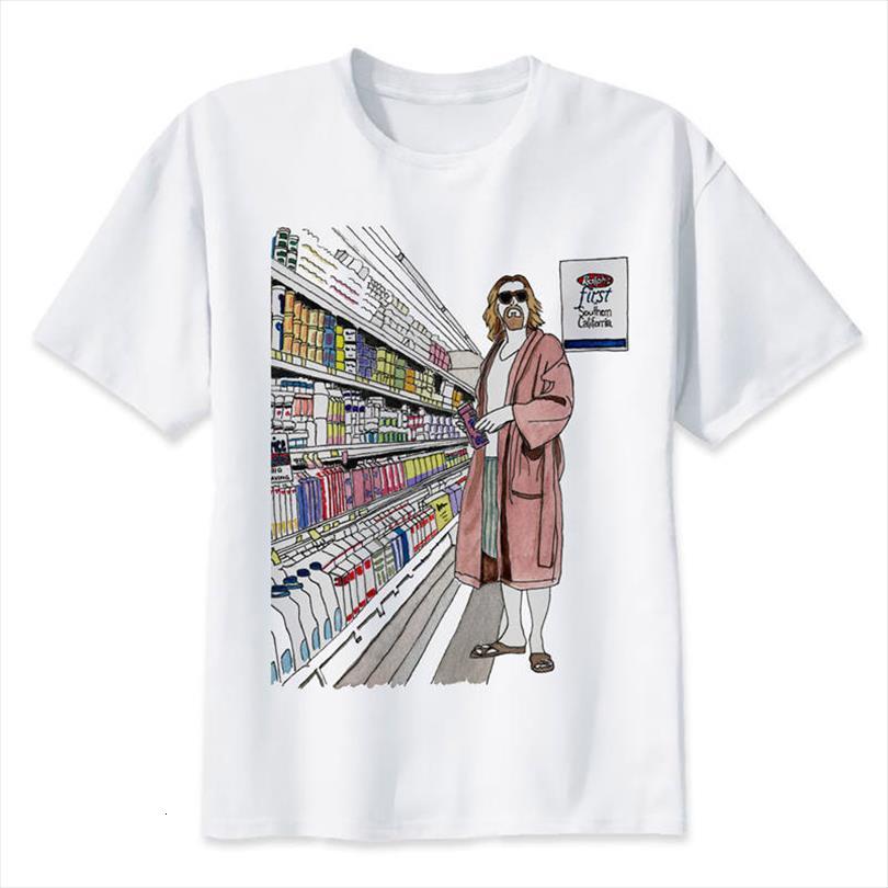 

the big lebowski dude men cool funny white print tee oversized, White;black