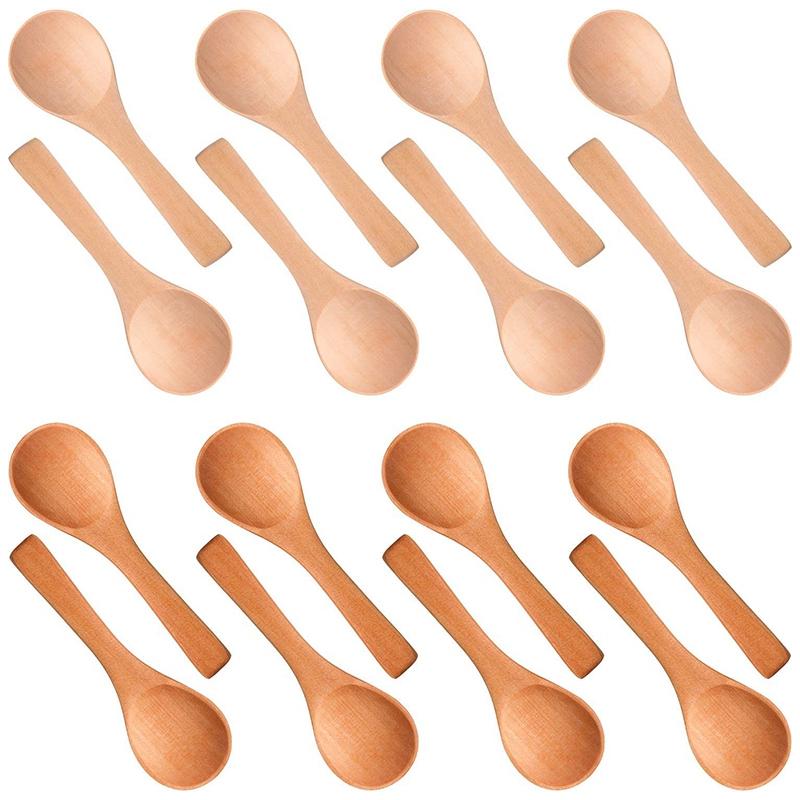 

Spoons 50 Pieces Of Small Wooden Spoon Mini Natural Wood Honey Teaspoon For Kitchen (Mixed Color)
