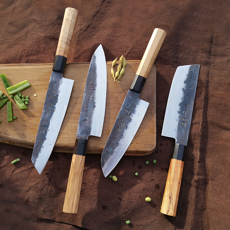 

FANGZUO Pro Kitchen Knife Sets composite stee Chef Santoku Knives 3-ayer composite stee Sharp cooking vegetabe cutting too