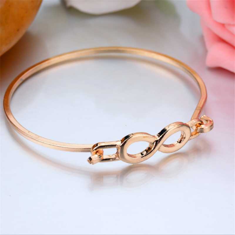 

Number 8 Charm Bangle Bracelet For Women Elegant Welding Party Jewelry