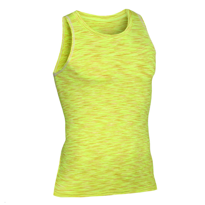 

Men's T-Shirts Fashion Summer Active Sport Running compression sleeveness stretch elastic fitness men clothing bodybuilding tank t, Yellow