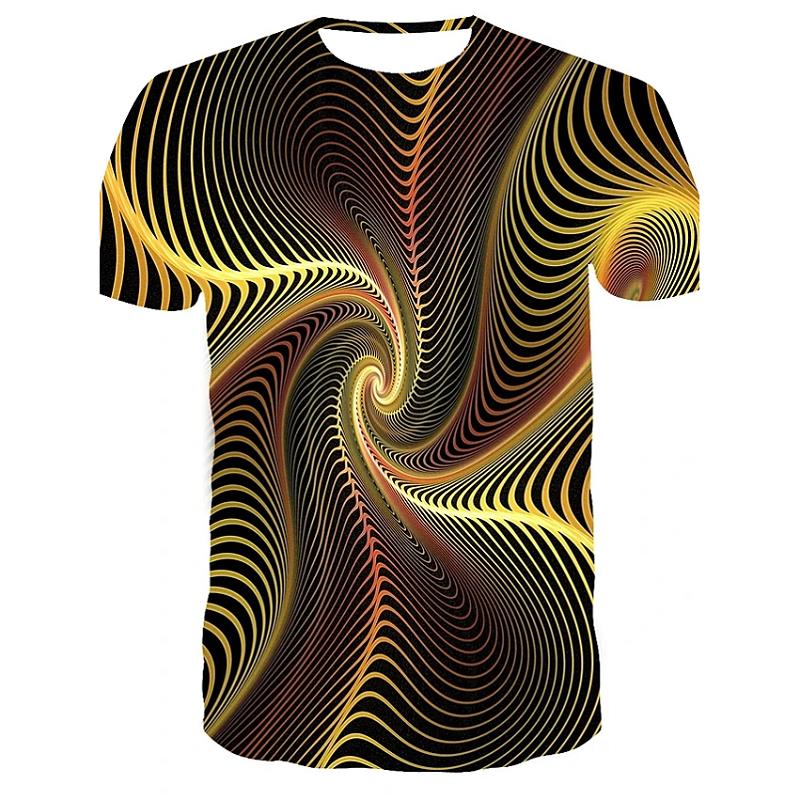 

Personality style Men 3D Print Visual deception T-shirt Graphic Optical Illusion Short Sleeve Party Streetwear Punk & Gothic Round Neck Summer tops