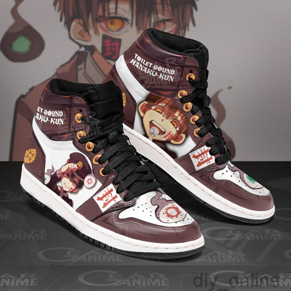 

DIY Anime Fan Sneakers Hanako Kun Mens Womens Basketball Shoes Jumpman 1 Model Custom Trainers Casual shoe, Brown
