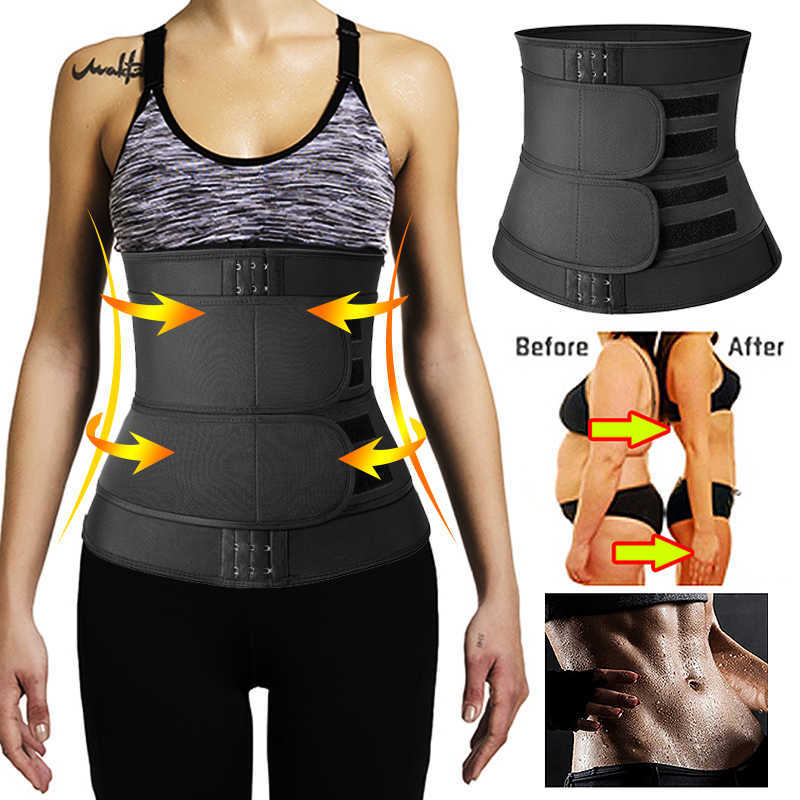 

Waist Trainer Corset Neoprene Sweat Shapewear Body Women Slimming Sheath Belly Reducing Shaper Workout Trimmer Belt, Black
