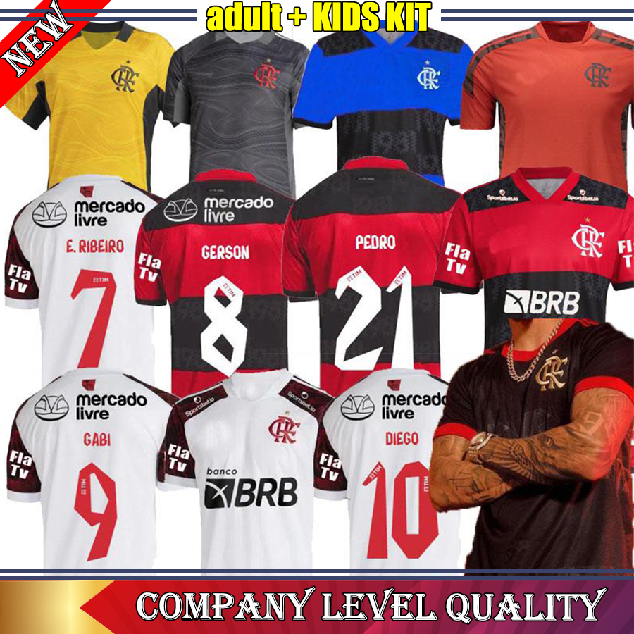 

2021 Flamengo Soccer Jersey Player Version 2022 GABRIEL BARBOSA RIBEIRO 21 22 Outubro Rosa Blue Pride Football Shirt Black Excellence Excelência Negra, Away 2
