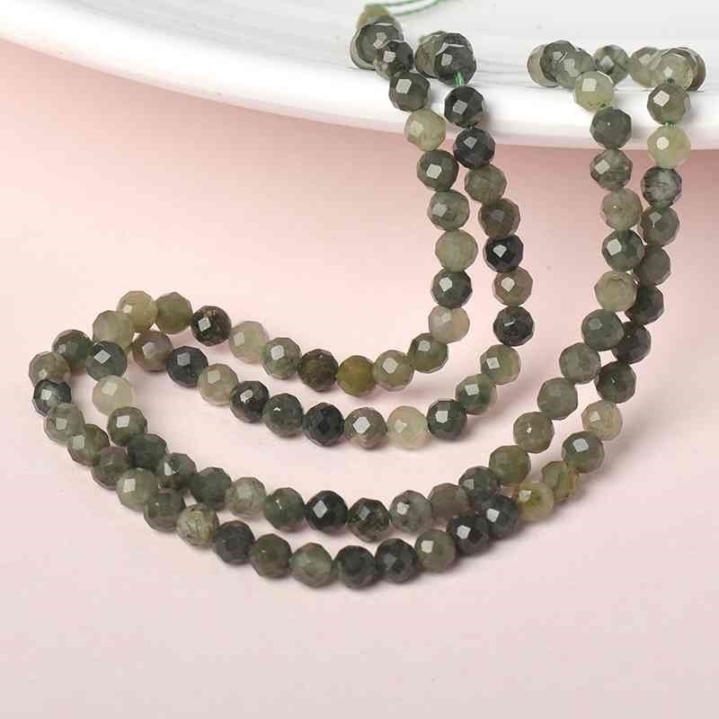 

Clear with Simple generous blue grey blend and arrange 3mm-2mm Green hair stone Loose beads