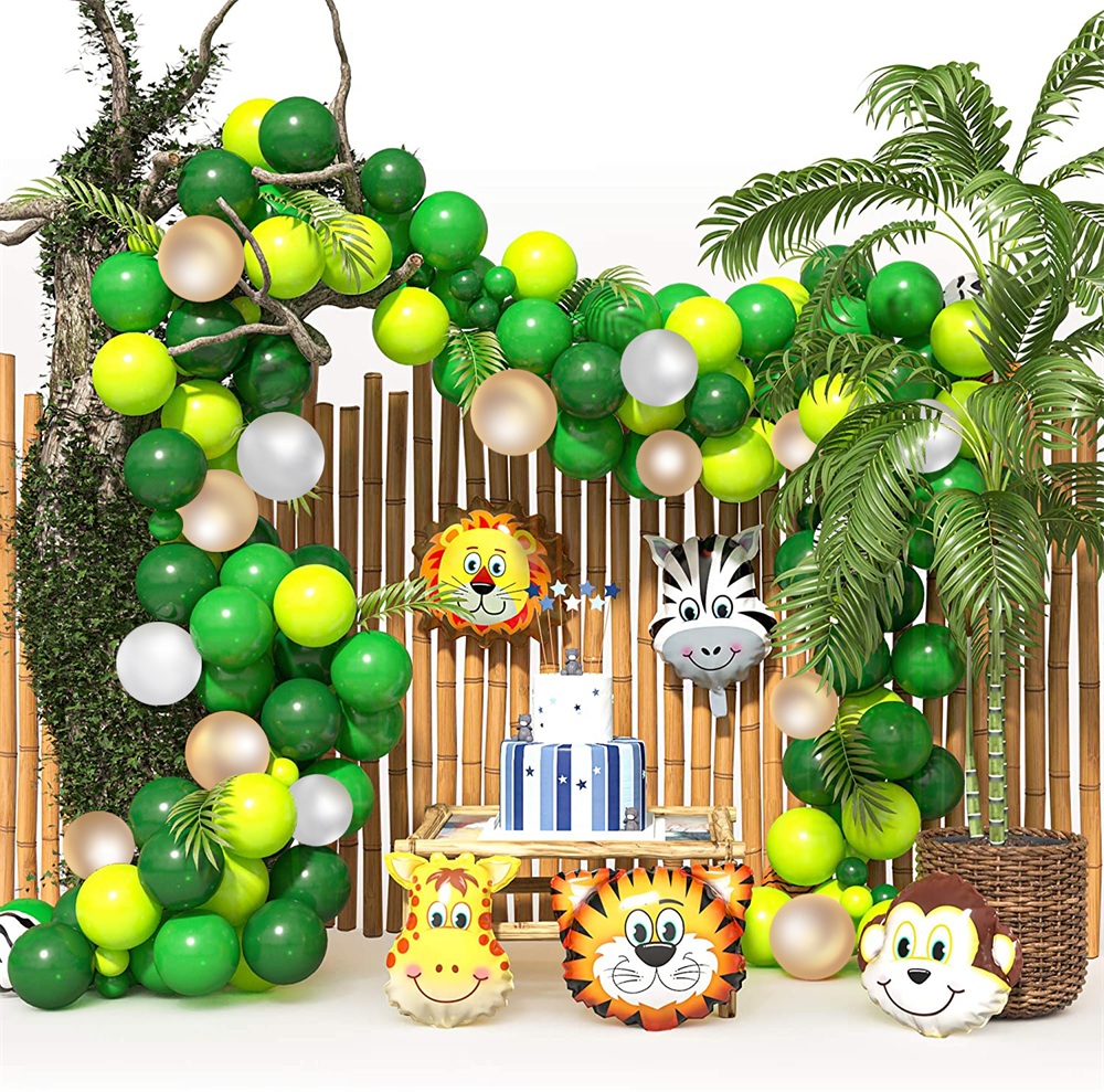 

144pcs Anima Baoons Garand Kit Junge Safari Theme Party pies Favors Kids Boys Birthday Party Baby Shower Decorations
