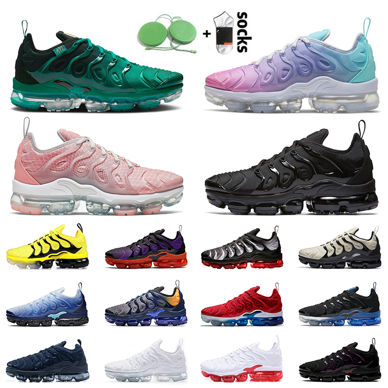 

Atlanta Plus Tn Running Shoes Men Triple Black White Noble Red parachute Rlease Royal Blue Light Bone Sunset Pink Airs Women Trainers Outdoor Sneakers, Original box