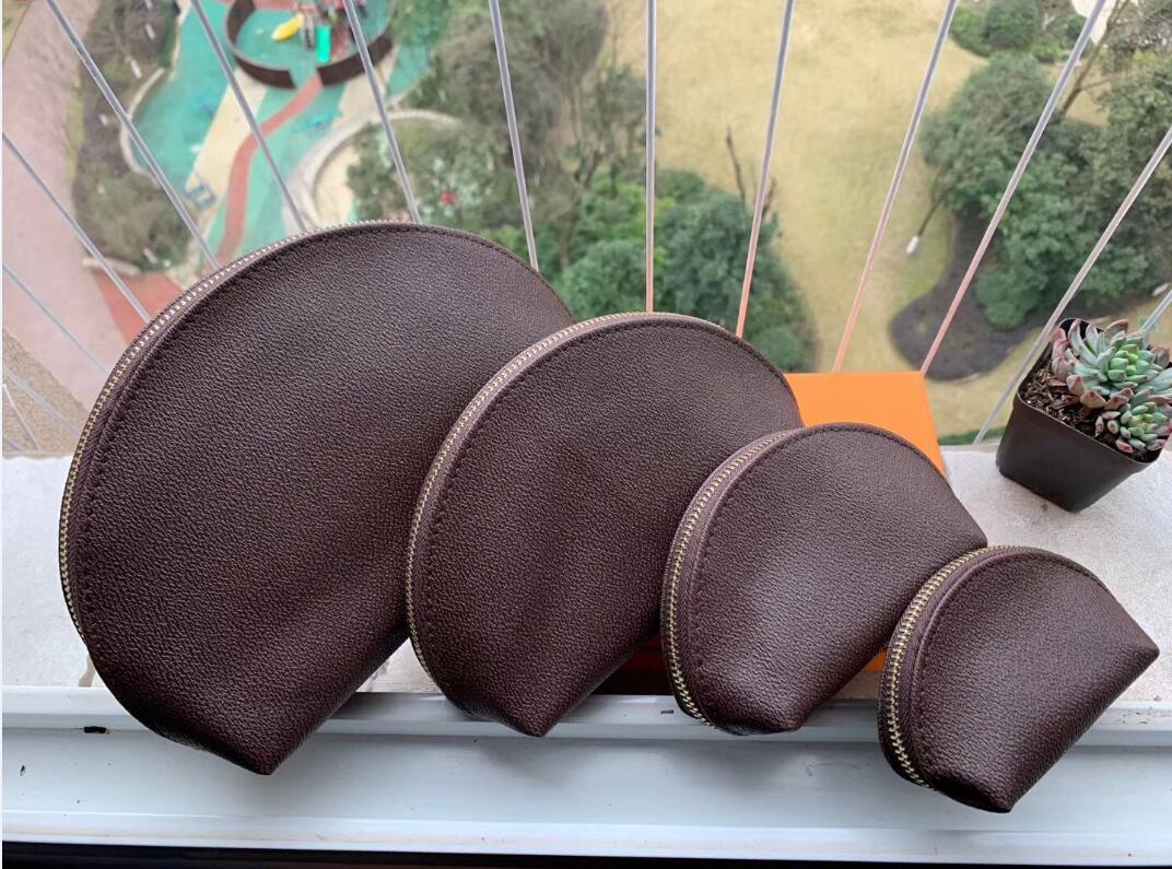 

Fashion Women cosmetic bags organizer famous makeup bag travel pouch make up ladies cluch purses organizador toiletry 4pcs set, Brown flower