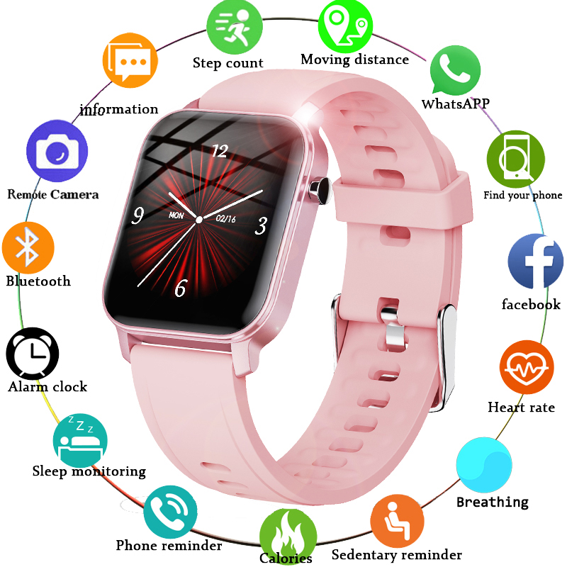 

LIGE Women Smart Watch IP68 Waterproof 1.4 Full Touch Screen Sport Smart Watch Women Heart Rate Fitness Tracker Men smart watchg, Black