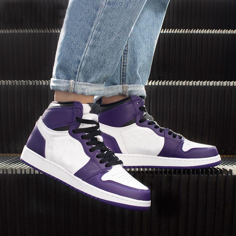 

Basketball Shoes Women Jumpman 1 1s OG High University Blue Hyper Royal Silver Toe Bred Court Purple Obsidian UNC Sail 4 4s Taupe Haze Black, Color#1
