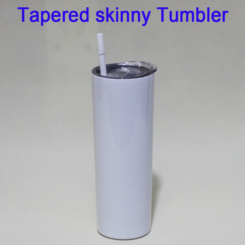 

20oz sublimation straight skinny tumblers blanks white Stainless Steel Vacuum Insulated tapered Slim DIY 20 oz Cup Car Coffee Mugs 533X