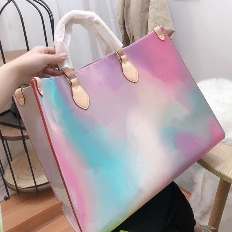 

Top Women Handbags Designer Shopping Bags Luxurys Handbags Purses Fashion Gradual Change Dazzle Color Women Envelope Tote Bag