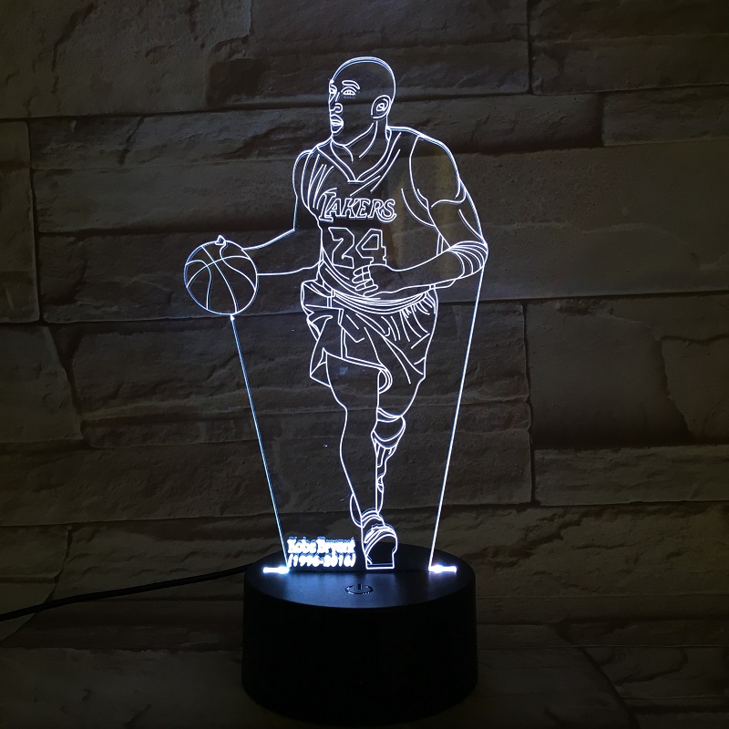 Basketball Night Light LED 3D Desk Lamp Touch Switch Nightlight Superstar Figure APP Control Room Party Decor Gift for Kids Friend-image-698519454