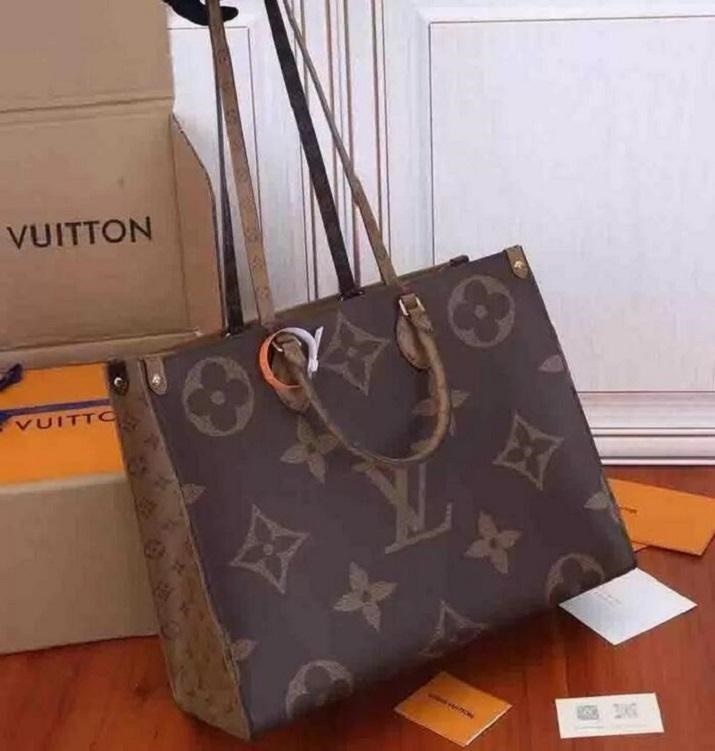 

ONTHEGO Handbags Womens Leather Totes Diamond purse Luxury Shoulder Bag Big Purses Clutch High Quality Shopping Tote GGLVLouisVittonYSLVUTTON, Bb-brown flower
