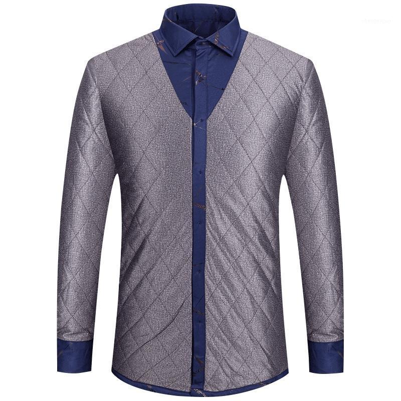 

Men's Dress Shirts 2021 Silk Warm Winter Shirt High Quality Print