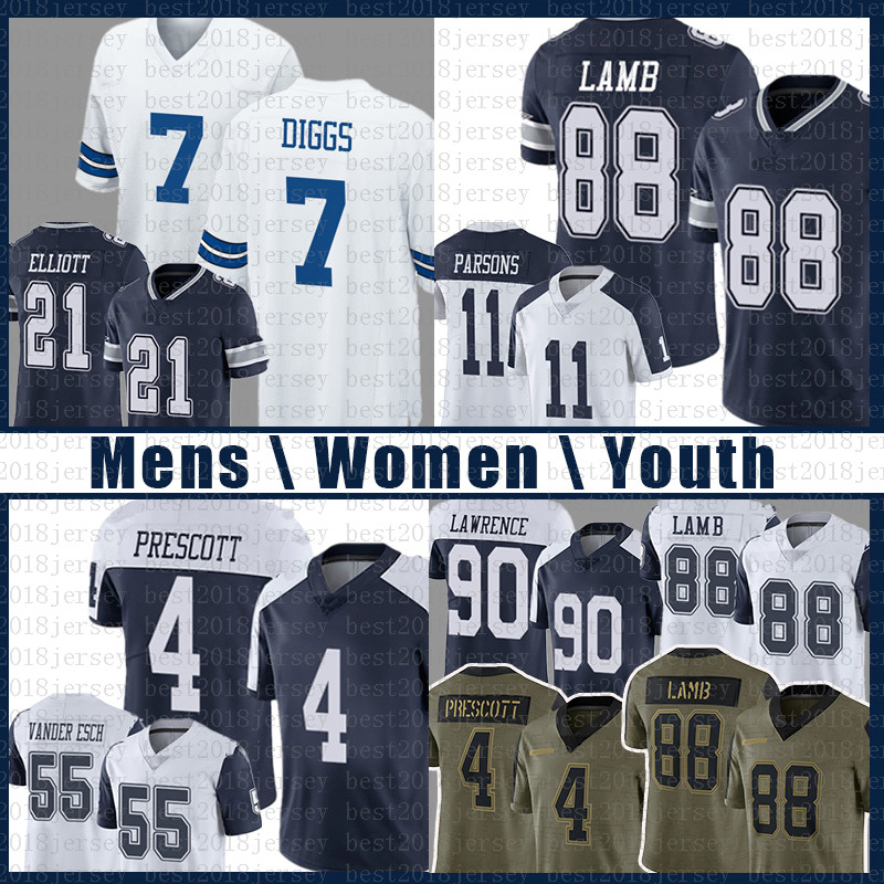 

11 Micah Parsons 88 CeeDee Lamb Jersey 4 Dak Prescott Ezekiel Elliott Amari Cooper Leighton Vander Esch Lawrence 7 Trevon Diggs Roger Staubach Michael Irvin Football, Mens jersey(nz)