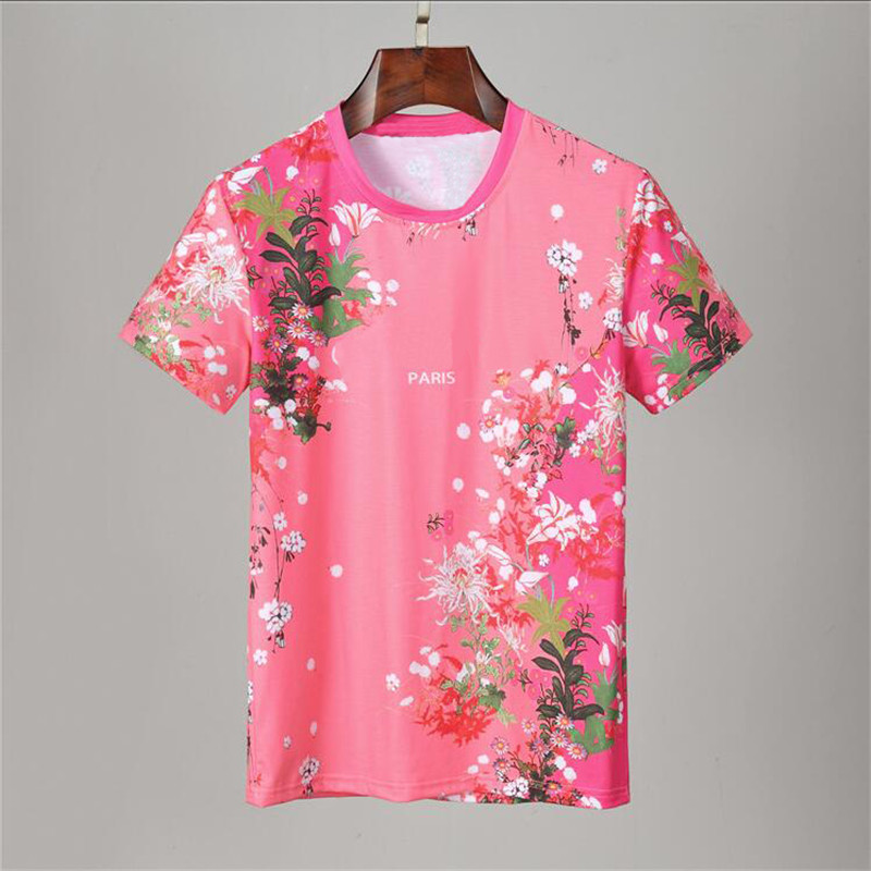 

2021 New Summer Cotton tshirt Floral Snake embroidery fashion Short Sleeve t shirt Men Brand T-shirt Men Luxury Homme #6502 T-shirt, Color1