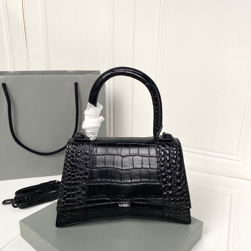 

5A+ Mirror quality bag designer mini crossbody Hourglass handbags women's motorcycle bags Crocodile pattern purese Luxurys Designers Totes Classic Fashion clutch, Black