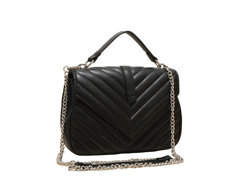 

Fashion Women Shoulder Bag Luxury Quality Leather Ladies Chain Messenger Crossbody Girl V Mini Handbag Top Handle Silver Chains, Box