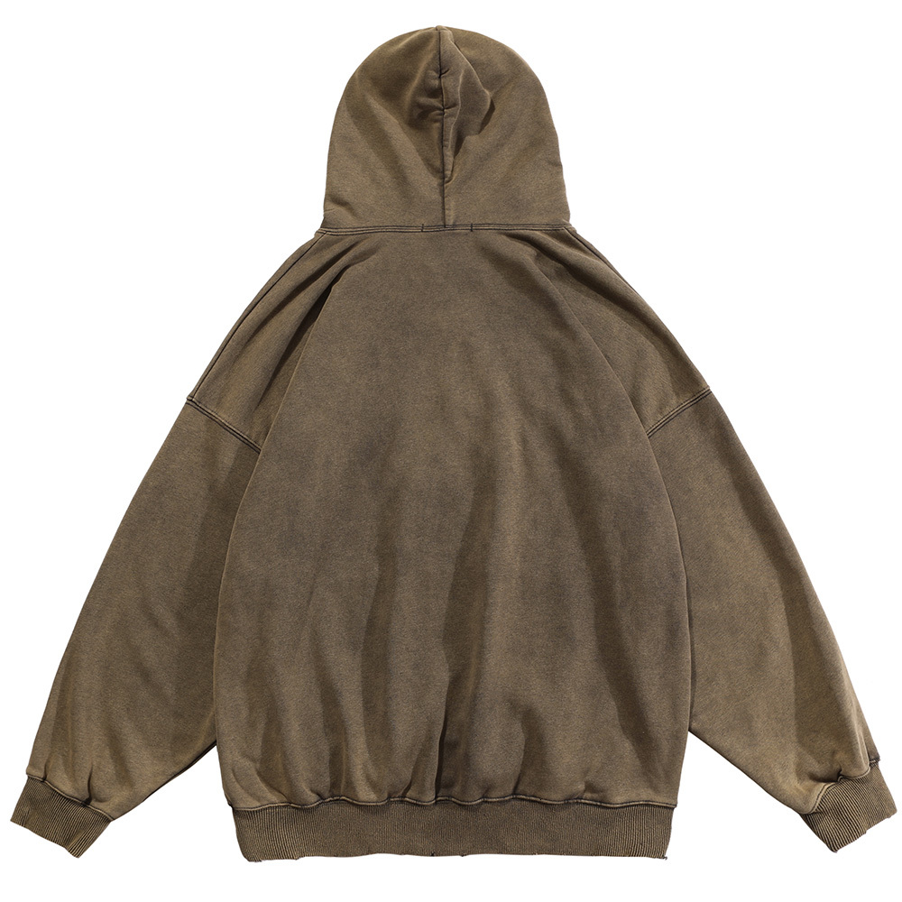 

Men's Hoodies & Sweatshirts Aolamegs hoodie embroidered-washed male afflicted with pullover autumn oversized retro punk all-match streetwear HGNP, 1# shoe box