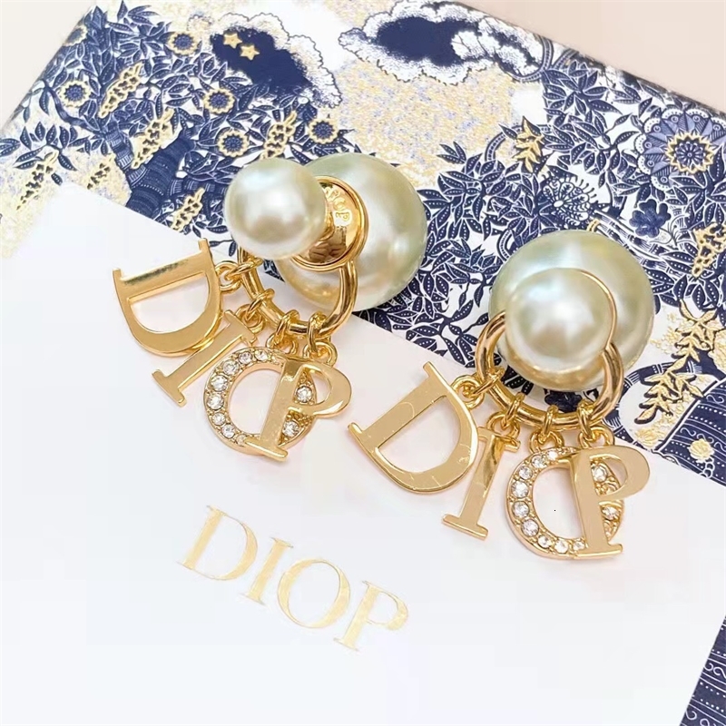 

Luxury Jewelry Dijia Cd Letter New Ins Light Luxury Pearl Fashion Tassel Earrings Women