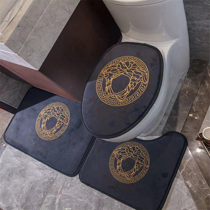 

Home toilet seat cover classical bathroom foot mat no-slip luxury rugs