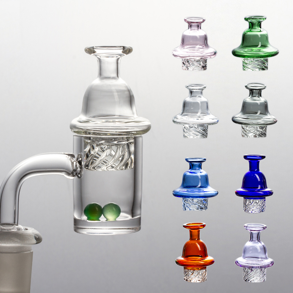 

Smoking Accessories 25mm Quartz Banger Nail with Spinning Carb Cap and 2 random colored gemstone beads Male 14mm for Dab Rig Glass Bong