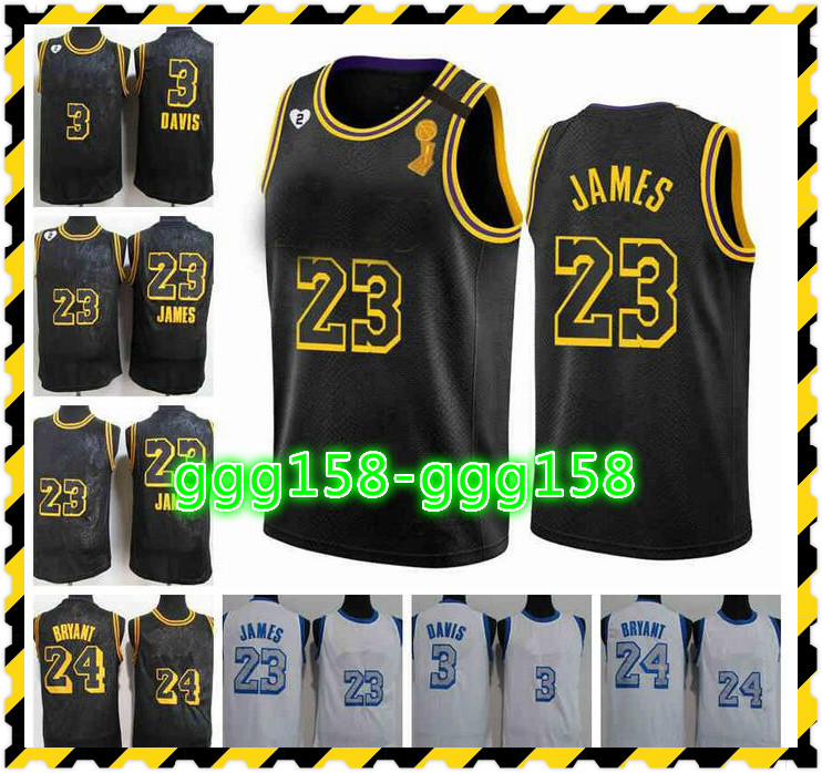 

Mens New City 2021 Edition White Basketball Jerseys Los Angele 23 Anthony 3 Davis James Black Mamba Stitched Jersey With Real Tags, With real logo