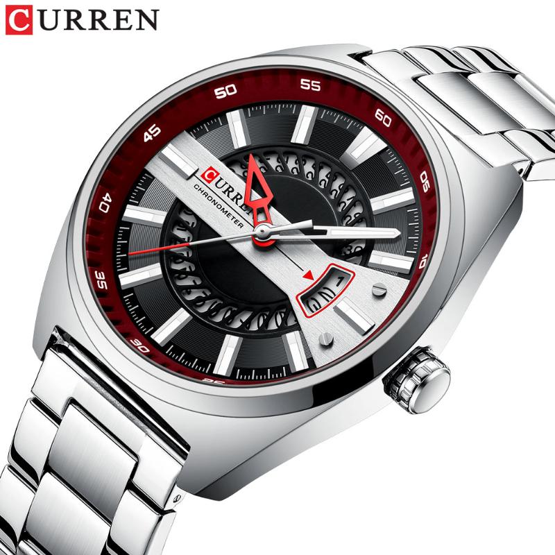 

Wristwatches CURREN Business Date Analog Quartz Wristwatch 2021 Casual Men's Watches With Stainless Steel Luminous Hands Relogio Masculino, Black
