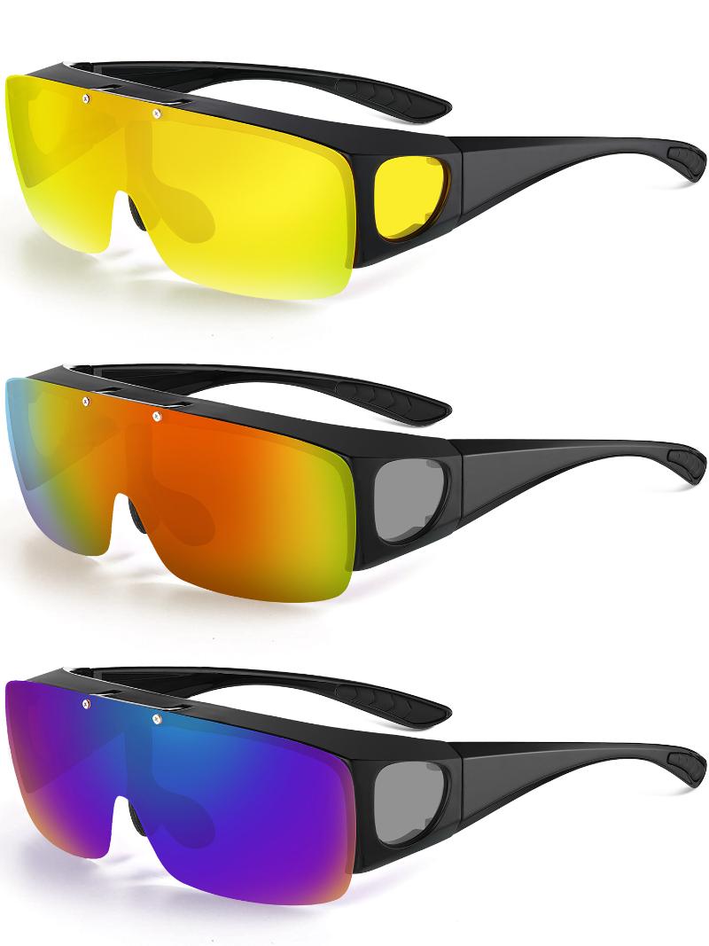

Outdoor Eyewear TAC Flip Glasses Sports Polarized Flipping Sunglasses Cover-ups Fit Over Regular Wrap Around Wear Pr