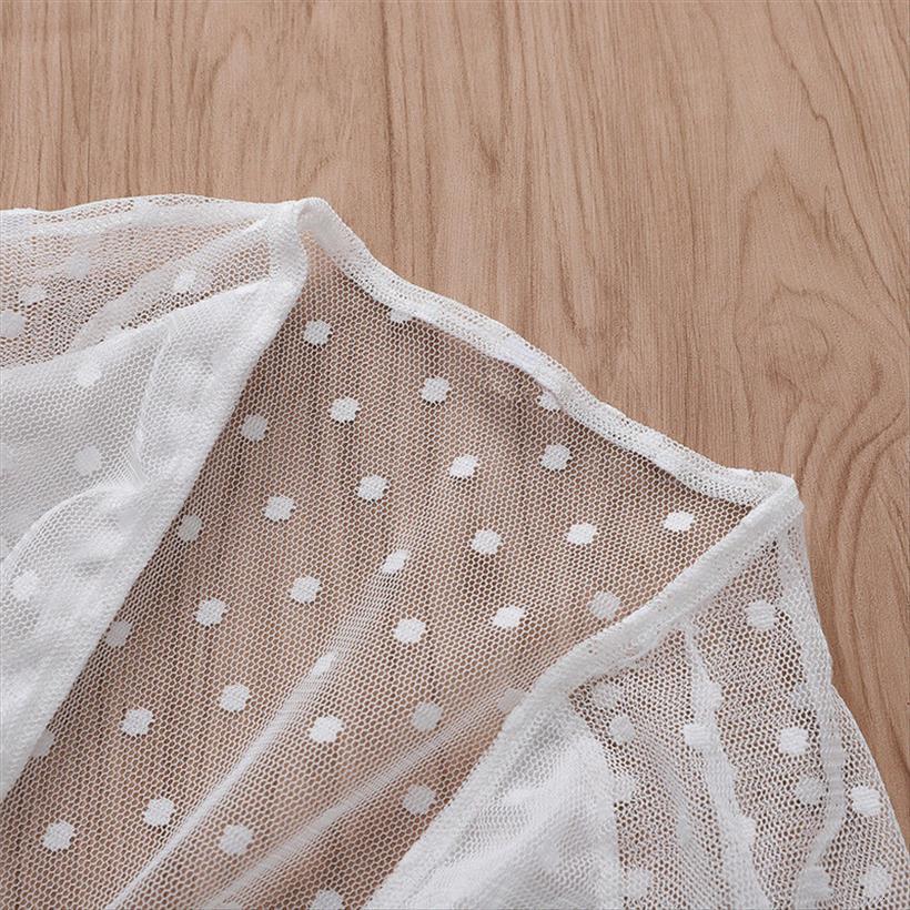 

summer see through sxey women shirt mesh deep v neck long sleeve sheer blouse ladies dot transparent, White