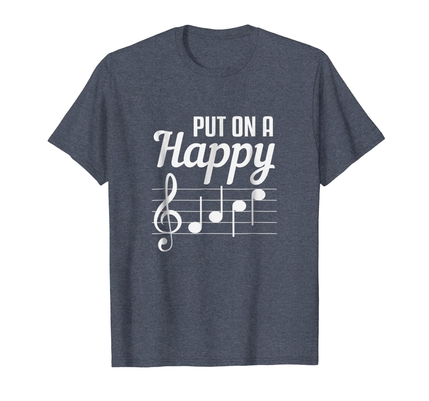 

funny put on a happy face music teacher t-shirt, White;black