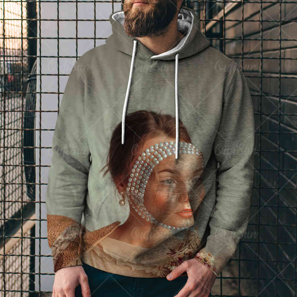 

2021 fashion trend new 3d sweater horror skeleton seri classic printed men's street punk hoodieicom, Black