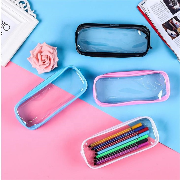 

Transparent Pencile Bag PVC Zipper Pen Bags 30 Microns Thick Multicolor 1221461