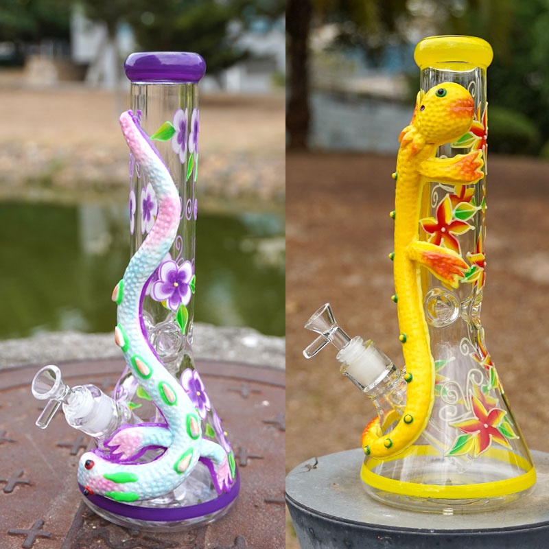 

13 Inch 18mm Female Joint Water Pipes Hookahs 7mm Thick Handwork Rig Handcraft Heady Glass Bong Pipe Oil Dab Rigs LXMD20104