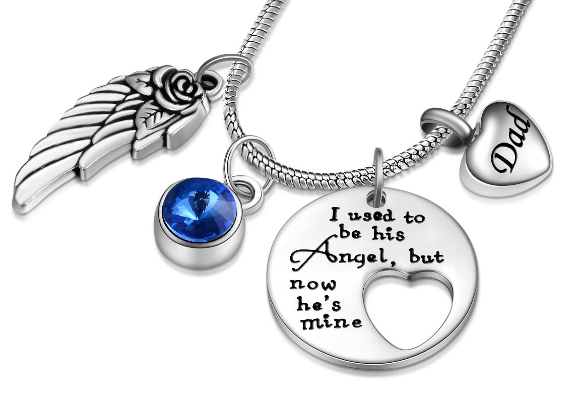 

Pendant Necklaces I Used To Be His/her Angel Now He/she Is Mine Locket Wing Cremation Memorial Ashes Urn Heart Necklace Jewelry