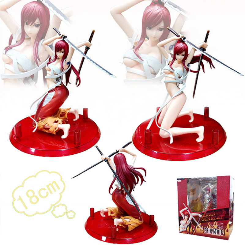 

Cute Anime Fairy Tail Erza Scarlet Sexy PVC Action Figure Collectible Model Adult Toys Doll Gift 18cm R0327