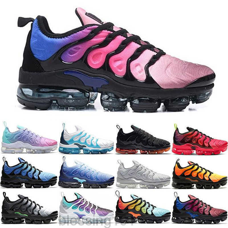 

2020 new tn Men plus Women Shoes Vapourmax Triple Red Sneakers tns og Trainers max Cushion black white Blue Pastel University Gold nik KK88, Color 10