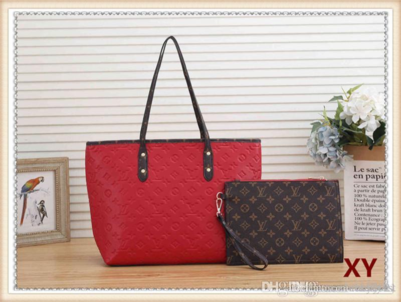 

Fashion Crossbody Shoulder HandBag Women Purse Messenger Bags Wallet Tote Clutch LV Louis Bag Vitton YSL 5-3907 2pc, Red;black