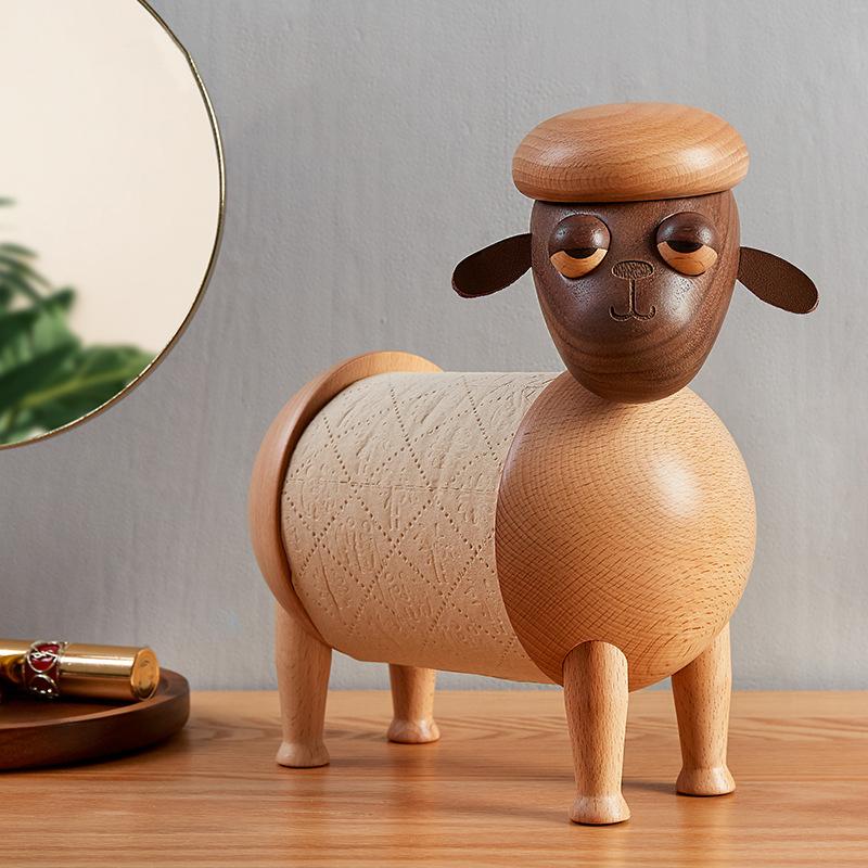 

Solid Wood Tissue Box Office Desk Creative Decoration Craft Portable Roll Holder Household Tube Dispenser Boxes & Napkins