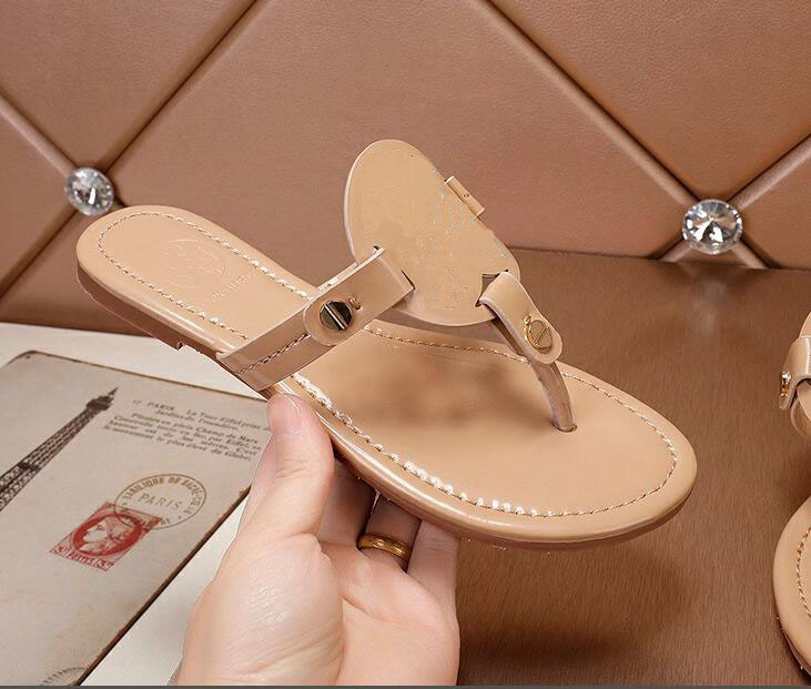 

New Summer leather Women TB sandals Beach Cork Slippers Casual Double Buckle Clogs Slides Women Slip on Flip Flop Shoes size35-42, Black