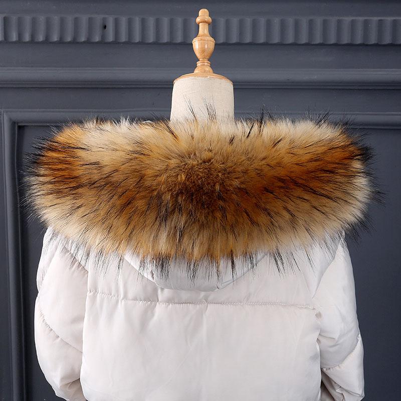 

Scarves 2021 100% High Quality Faux Raccoon Fur Collar Fake Coat Luxury Colorful Women Men Jackets Decor Neck CG09